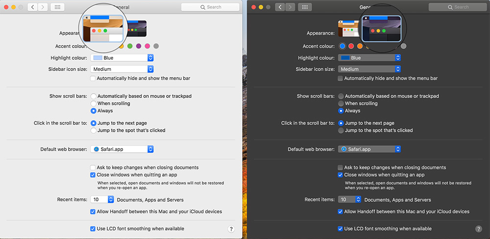 Enable Dark Mode in macOS Mojave