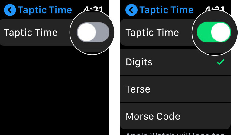 Enable Taptic Time on Apple Watch in watchOS 6