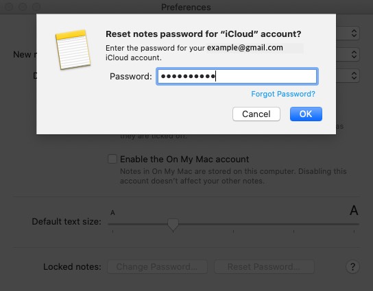 Enter Mac Password and Click on OK