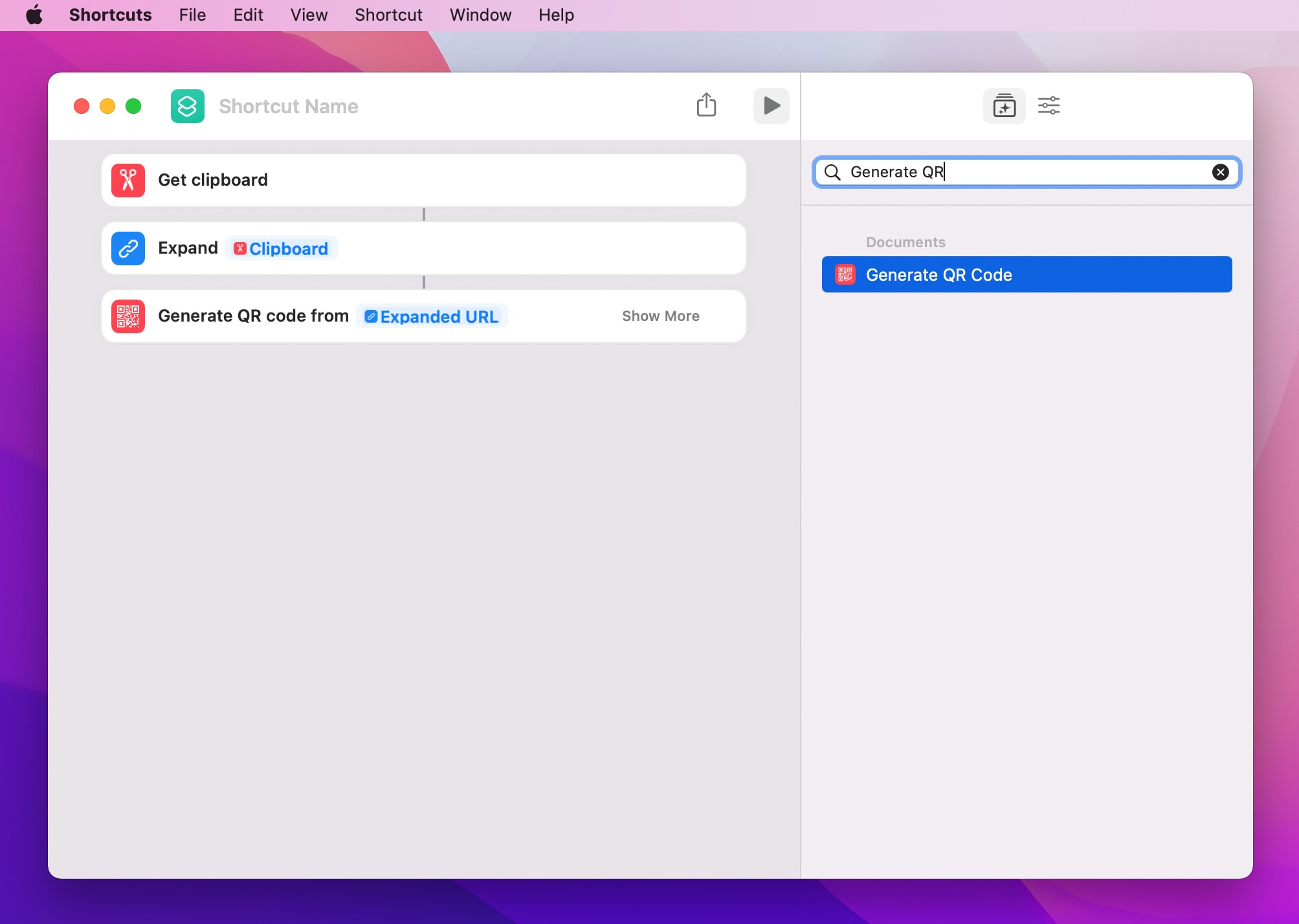 Generate QR code from Expanded URL