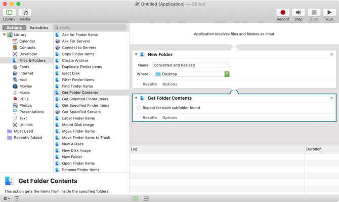Get Contents Automator Mac