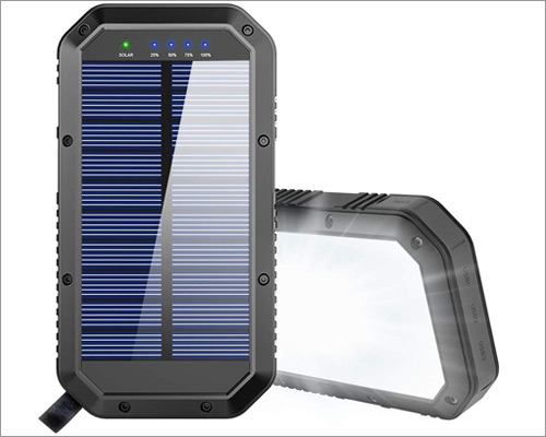 GoerTek Solar Power Bank for iPhone 11, 11 Pro, and 11 Pro Max