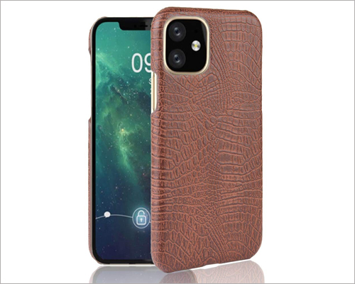 HYAIZLZ Leather Back Cover Crocodile Pattern Case for iPhone 11 Pro Max