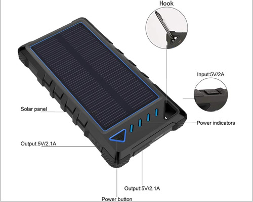 Hobest Solar Power Bank for iPhone 11 Pro Max, iPhone 11 Pro, and iPhone 11