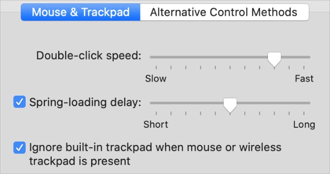 Ignore built-in trackpad option from Accessibility System Preferences