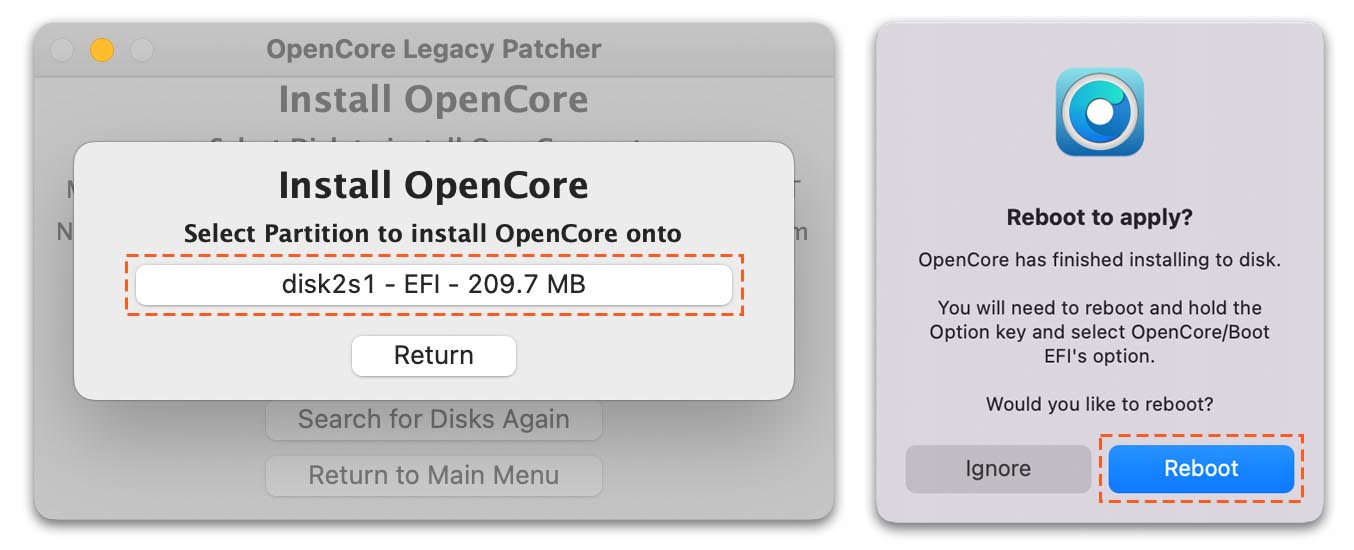 Install OpenCore on EFI Partition