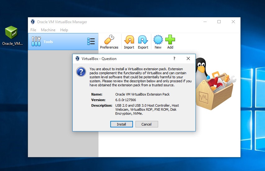 Install VirtualBox Extension Pack