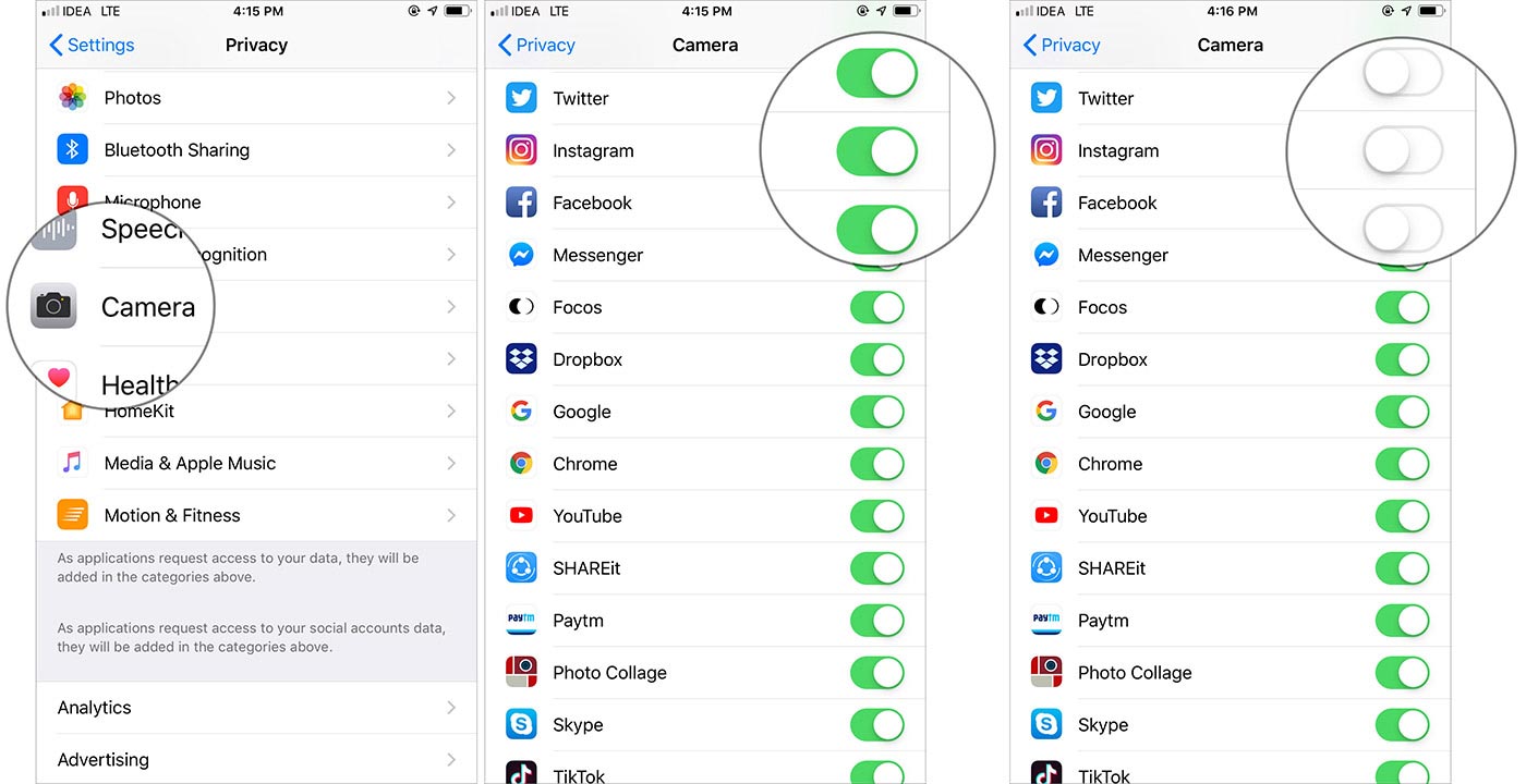 Limit Camera Access to Certain Apps on iPhone