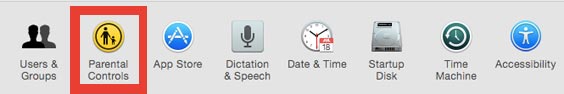 Locate Parental Controls on Mac OS X Yosemite