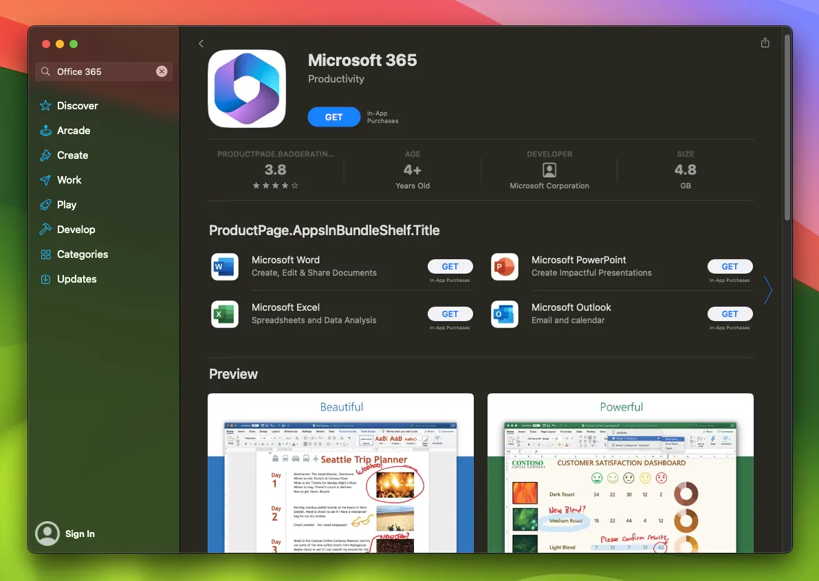 Microsoft 365 for Mac