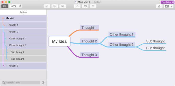 MindNode Mind Map on Mac