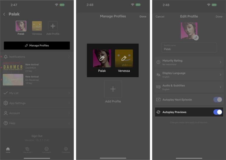 Steps to disable Autoplay Previews in Netflix app