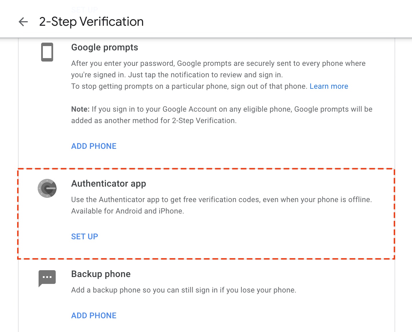 Open Authenticator app in Gmail