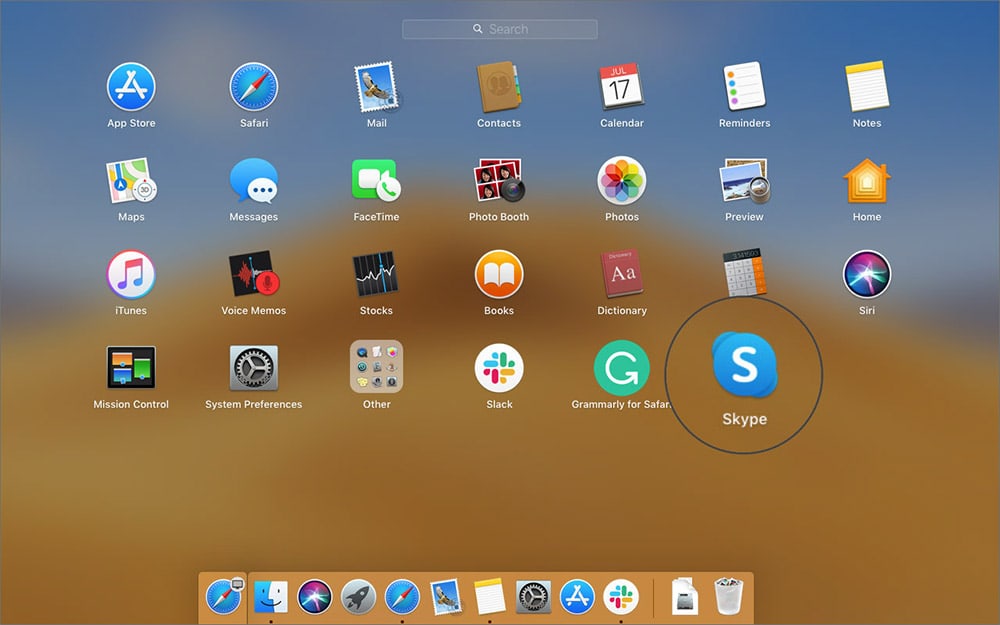 Open Skype App on Mac