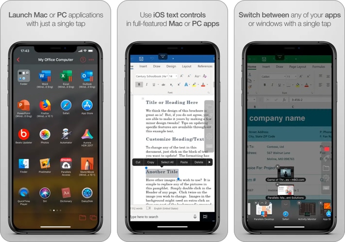 Parallels Access Remote Desktop app