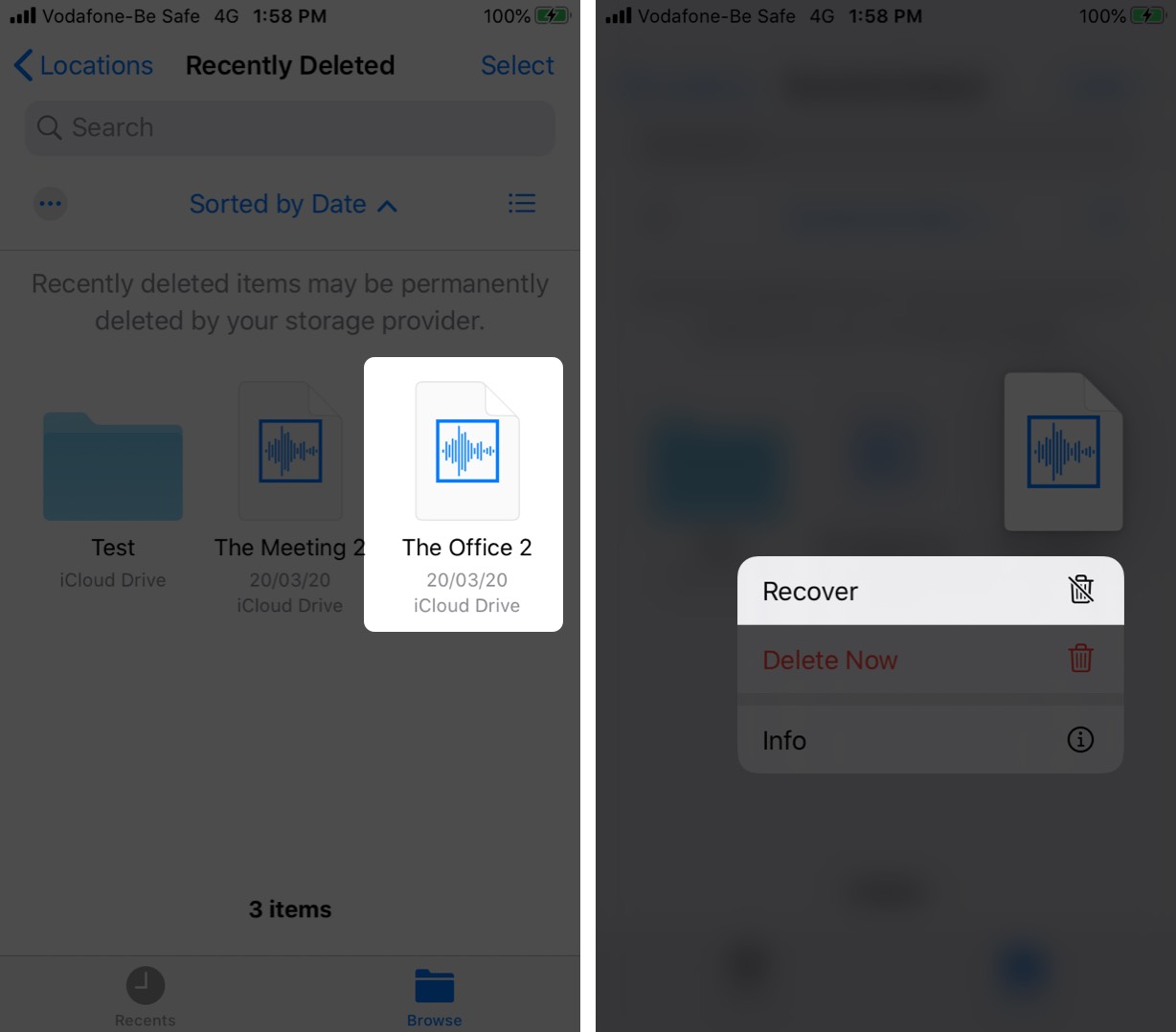 Recover Deleted Doc in Files App on iPhone