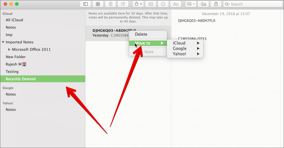 Recover Deleted Notes in Notes App on Mac