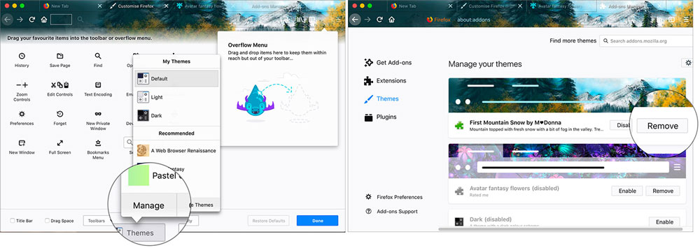 Remove Add-Ons and Theme in Firefox on Mac