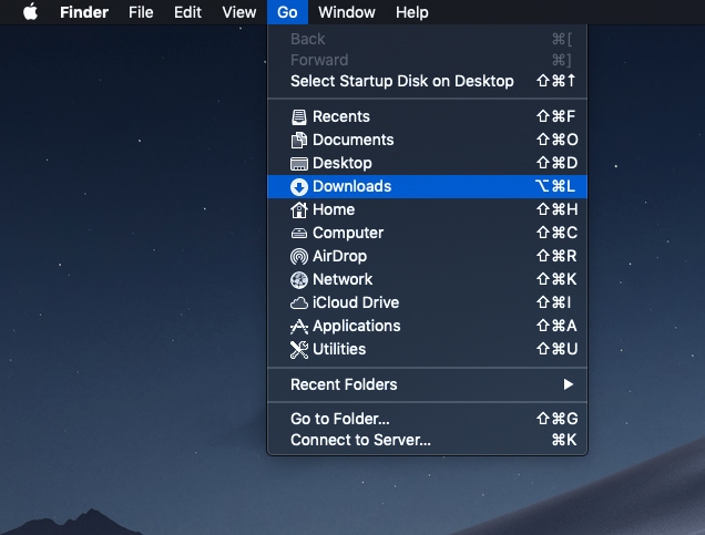 Remove downloaded files on macOS Mojave