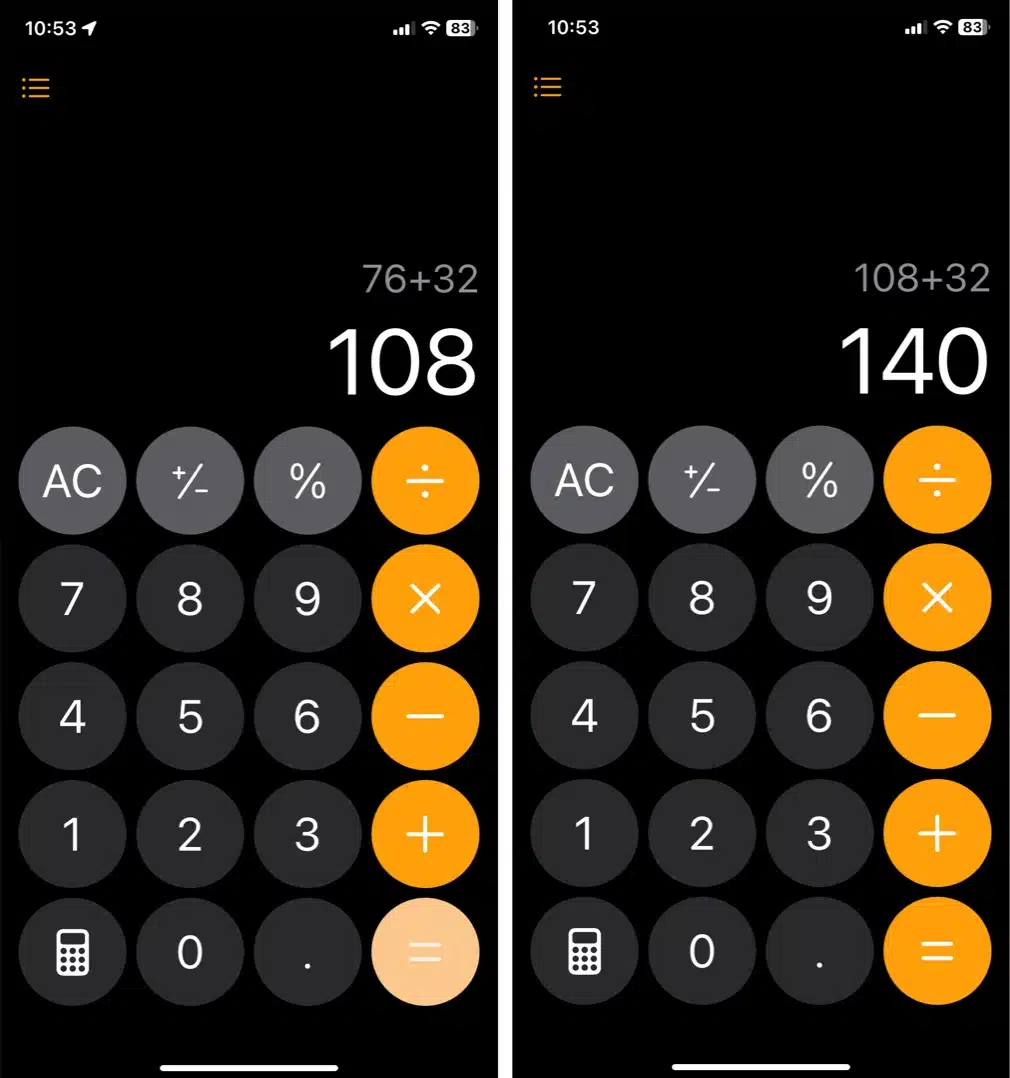 8 hidden iOS 183 iPhone features Repeat last mathematical operation in Calculator app on iPhone