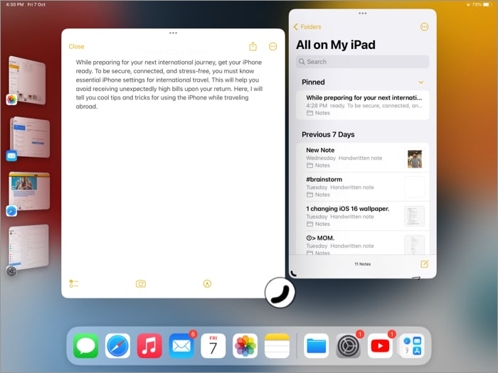 Resize window in Stage Manager on iPad