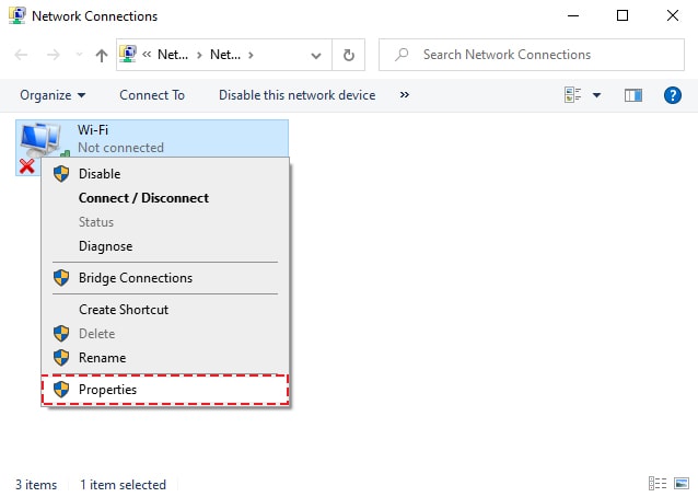 Right Click and Select Properties