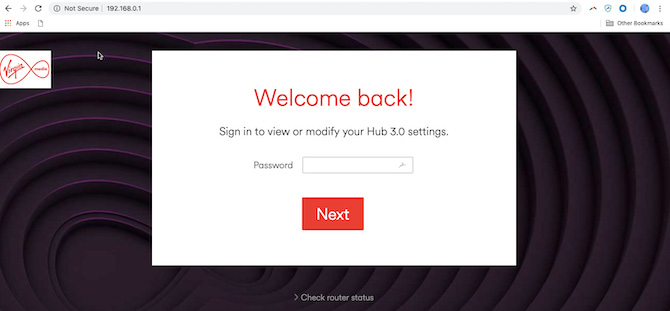 Using your browser to log into your router's settings