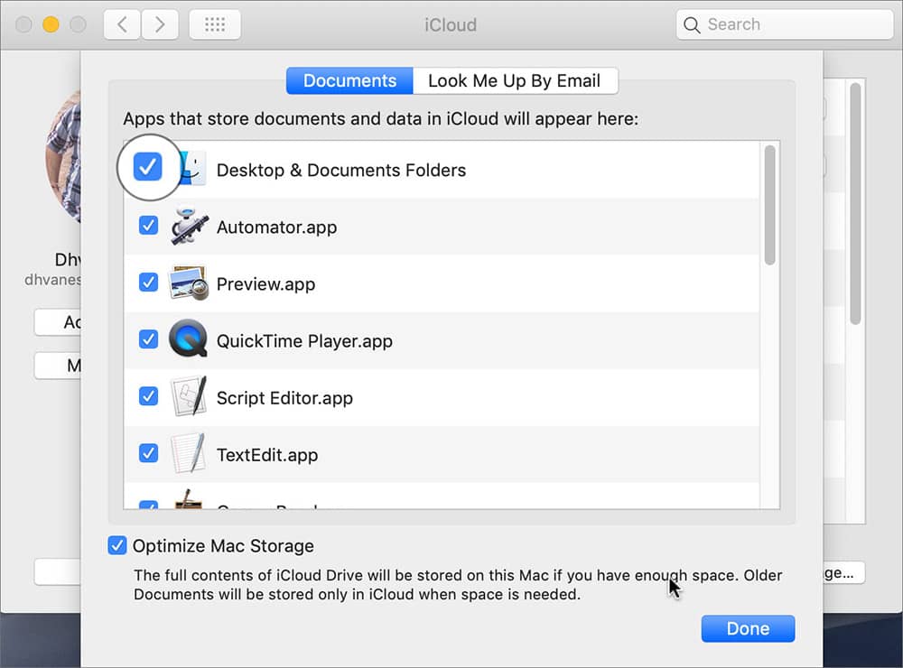 Save Desktop and Documents Folder to iCloud Drive