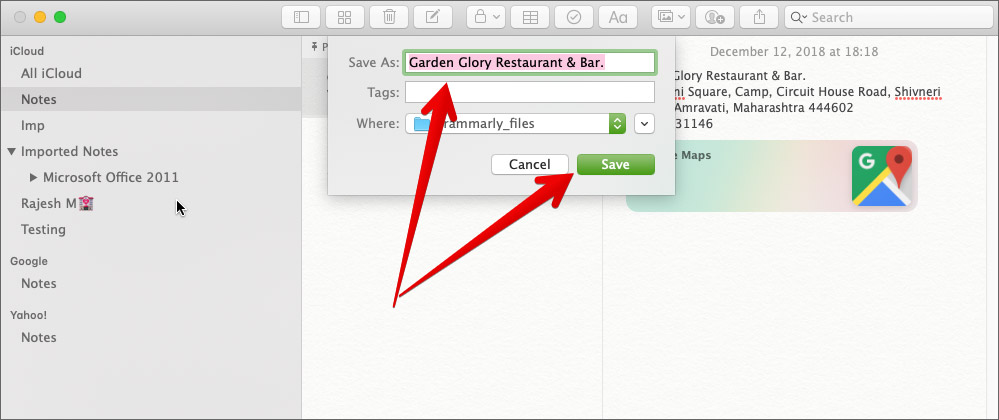 Save Export Notes as PDF on Mac