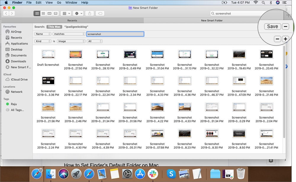 Save Selected Options in Finder File Menu on Mac