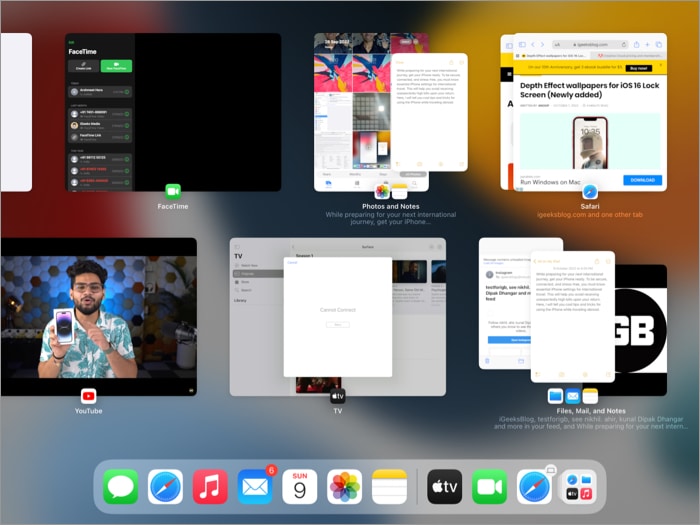 See all active apps on iPad