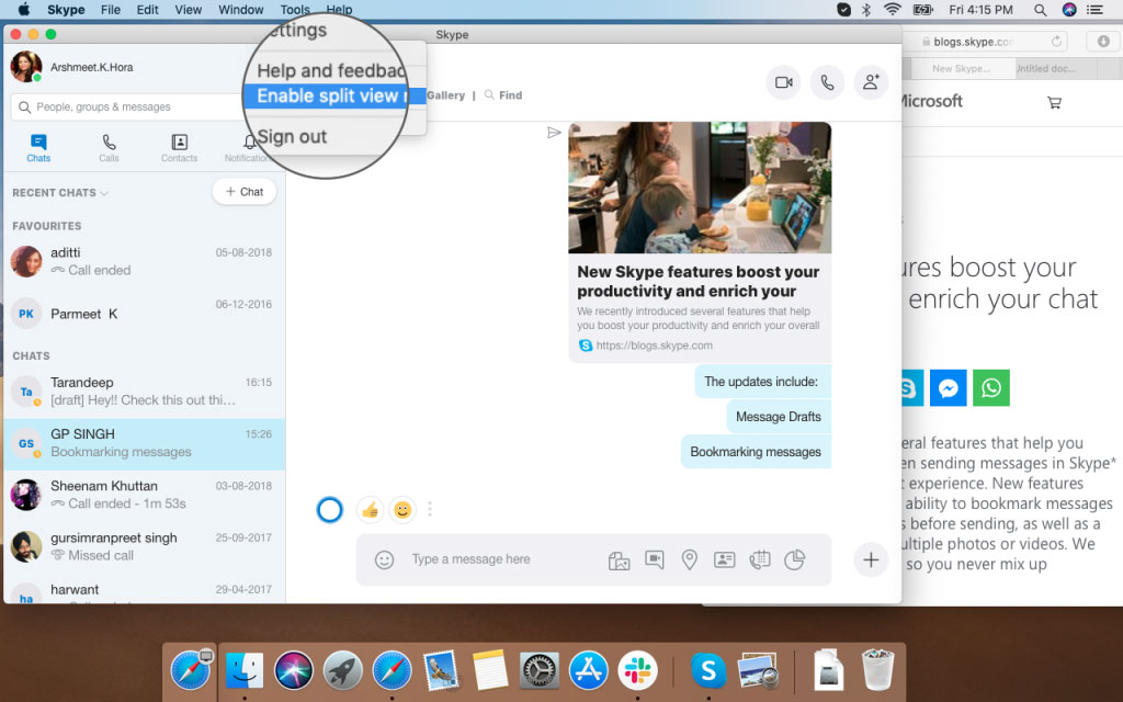 skype for mac split screen skype for mac split screen