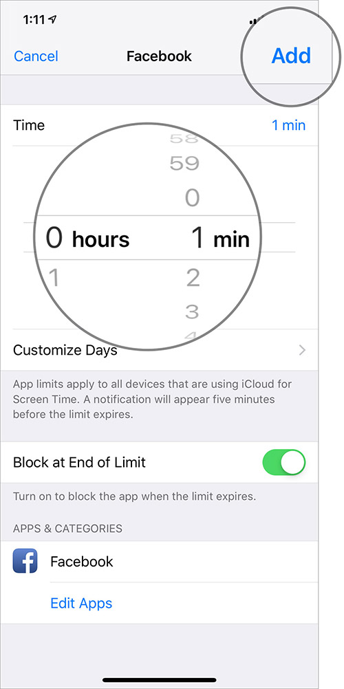 Set Time Limit for Specific App in iOS 12 Screen Time