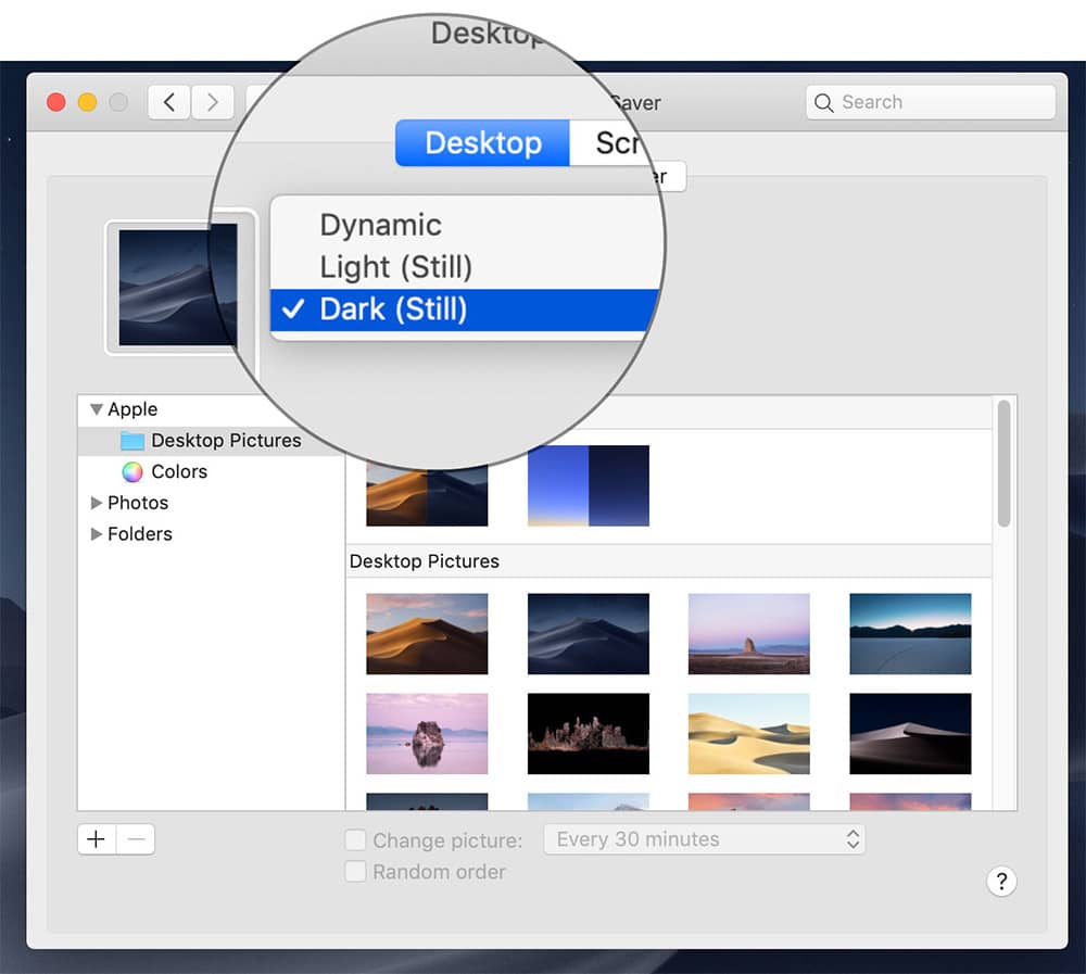 Setup Night Shift, Dark Mode, and Dynamic Desktop on Mac