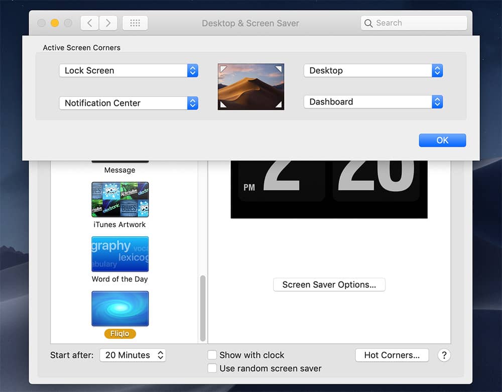 Setup a Hot Corner on Mac