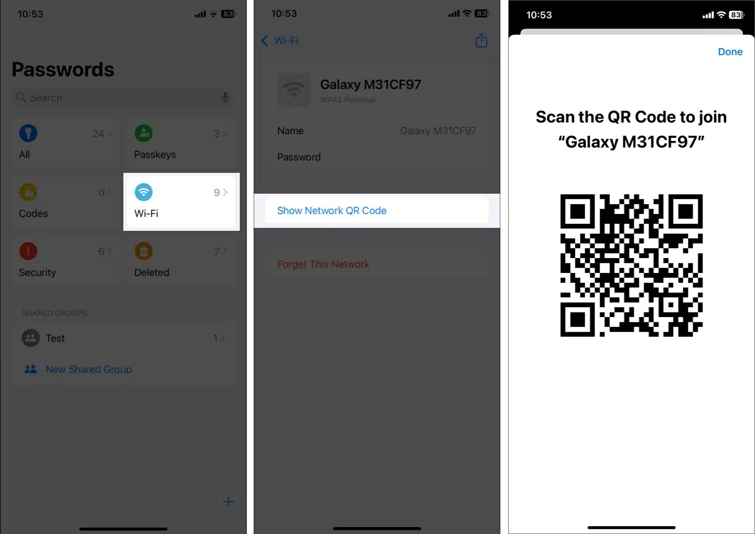 8 hidden iOS 183 iPhone features Share your WiFi password easily through QR code on iPhone