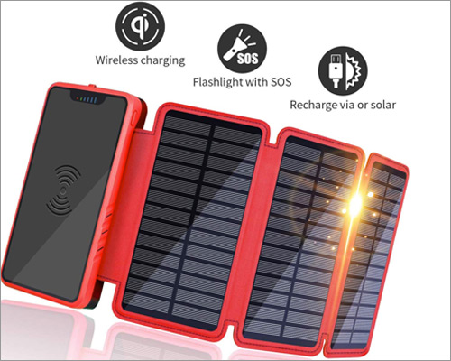 Soluser Solar Power Bank for iPhone 11 Pro Max, iPhone 11 Pro, and iPhone 11