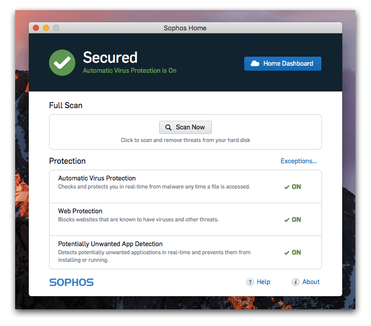 Sophos Home for Mac
