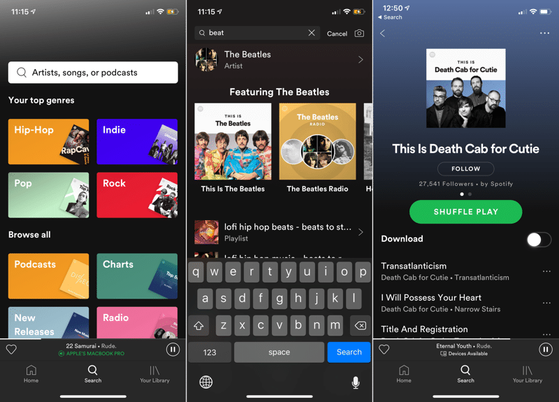 Spotify Search and Follow