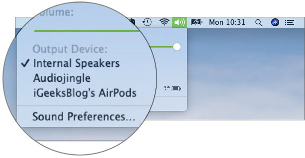 Switch between audio sources with AirPods on Mac