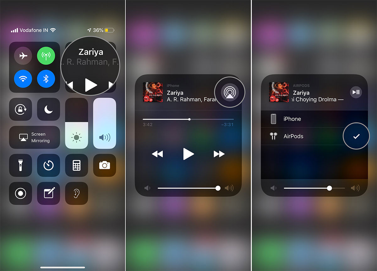 Switch between audio with AirPods on iPhone