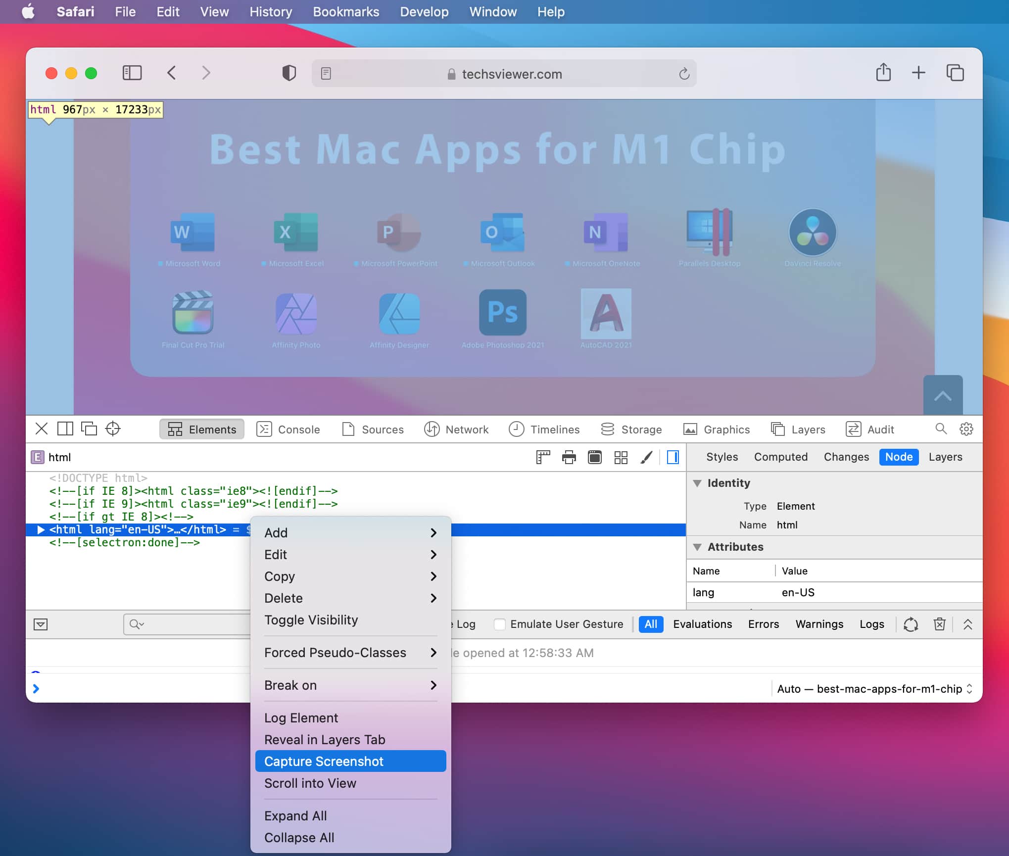 Take a Full-Page Screenshot on Safari