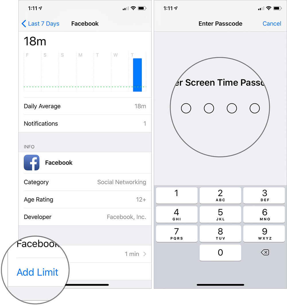 Tap on Add Limit and Enter Screen Time Passcode