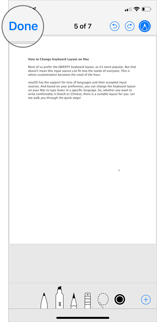 Tap on Done to Decrypt PDF File on iPhone