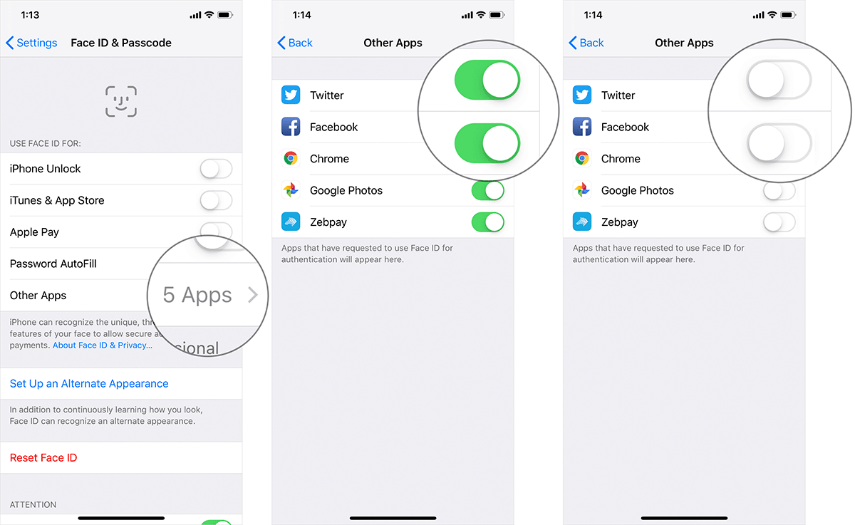 Turn Off Face ID for Third-party Apps on iPhone or iPad