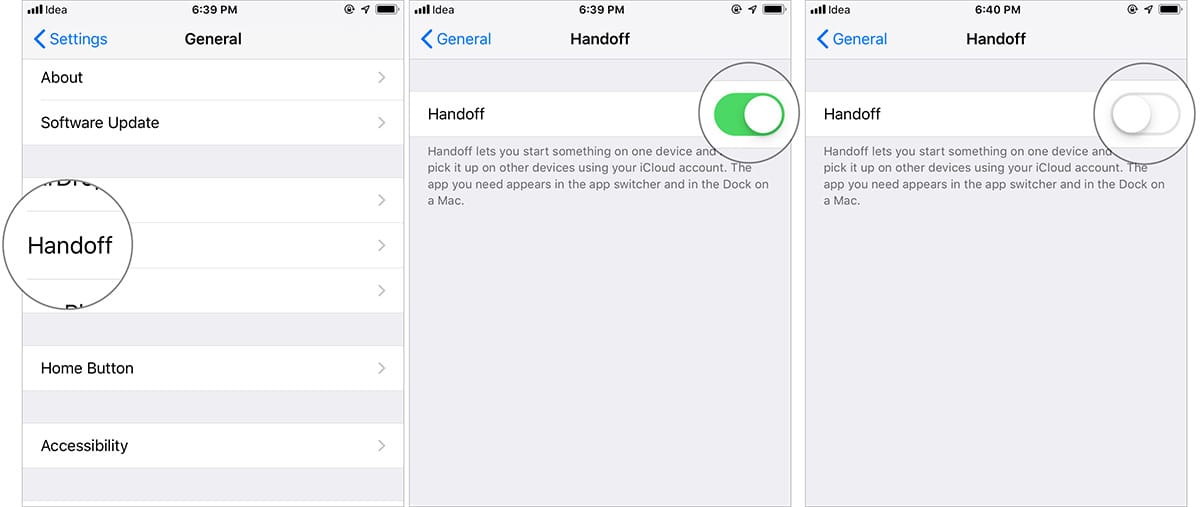 Turn Off Handoff on iPhone