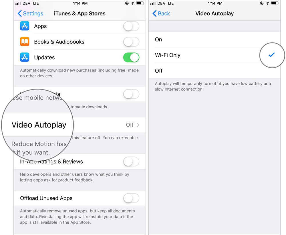 Turn Off Video Auto-play on iPhone