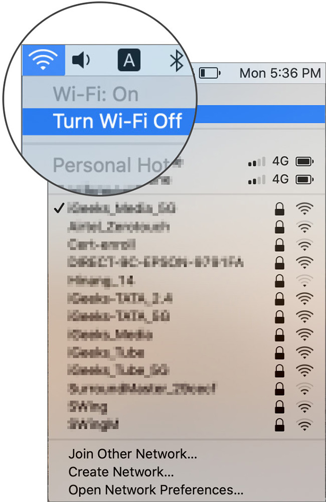 Turn Off Wi-Fi in macOS