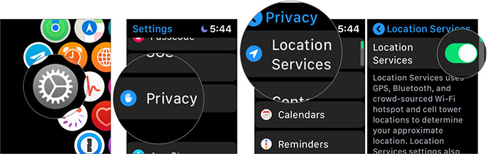 Turn on Location Service on Apple Watch
