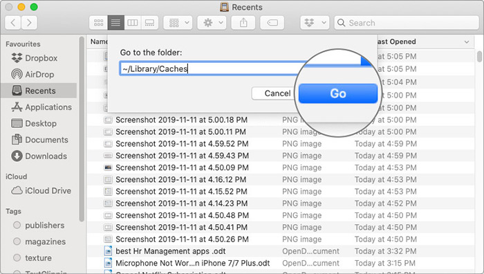 Type Text and Click on GO Button on Mac